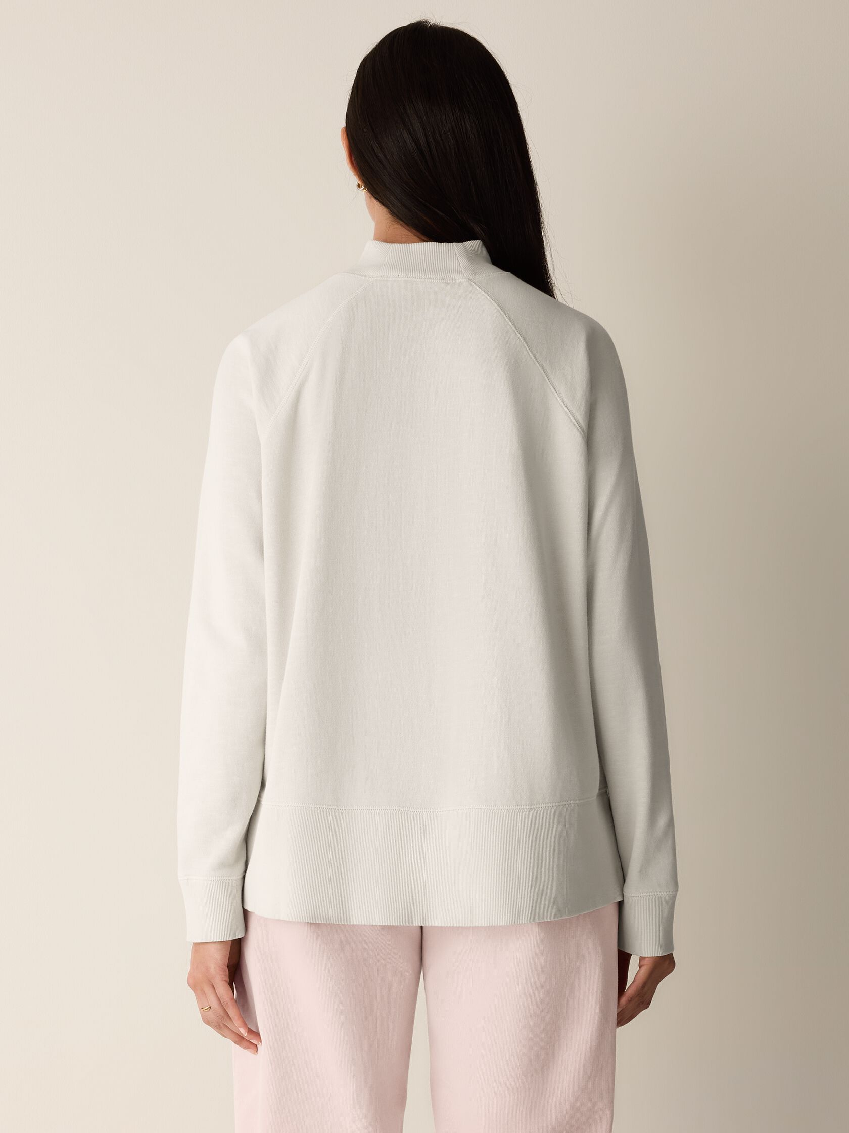 Garment-Dyed Organic Cotton Terry High Neck Top