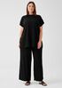 Woven Plissé Wide-Leg Pant