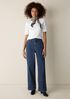 Cotton Stretch Denim Wide-Leg Trouser