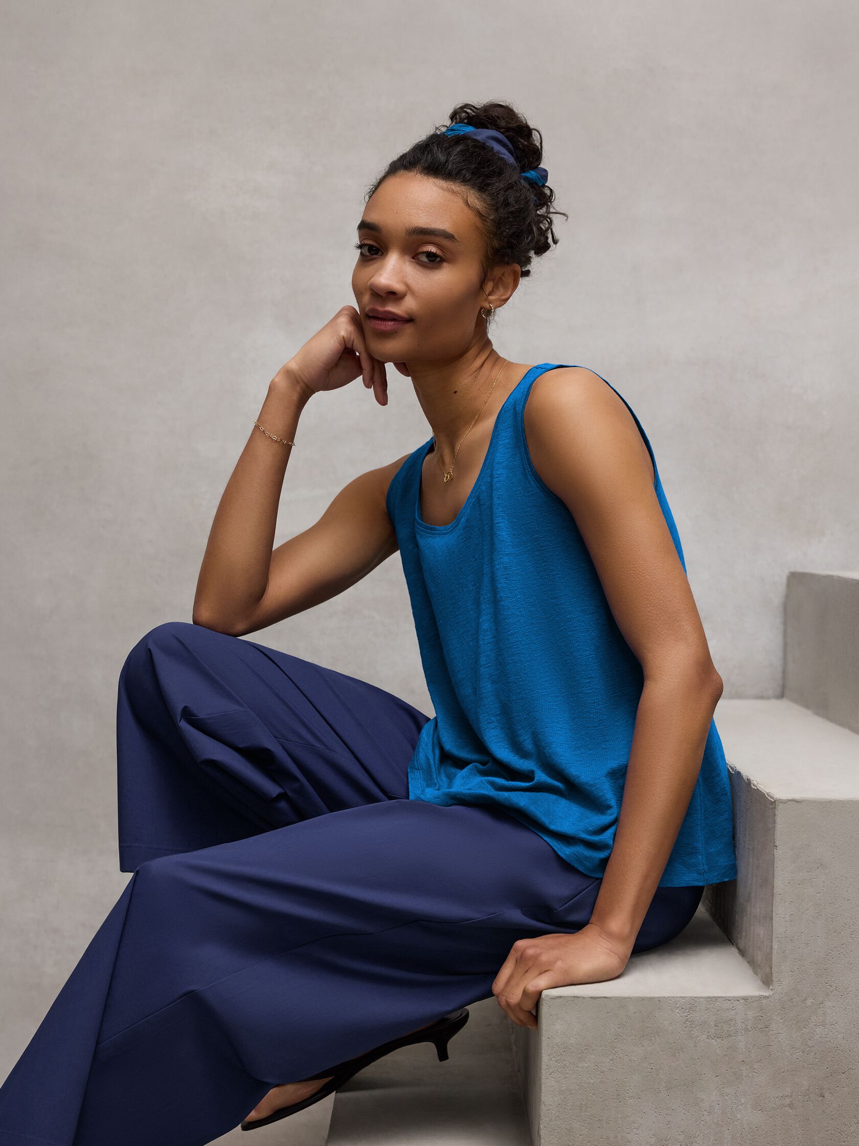 Organic Linen Jersey Scoop Neck Tank