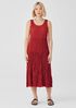 Crushed Silk Tiered Dress
