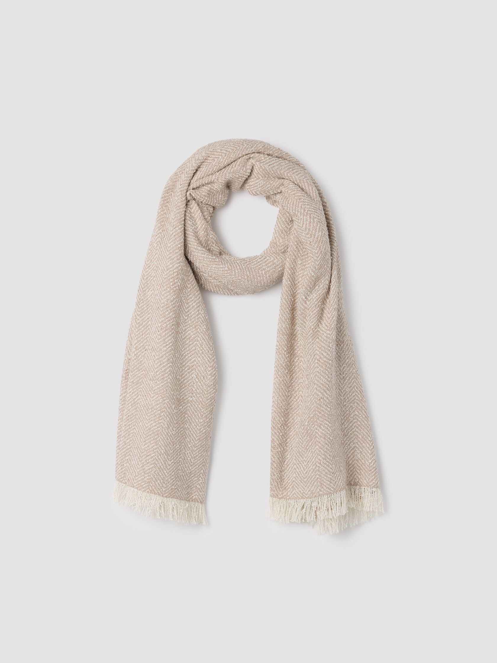 Handloomed Organic Cotton Herringbone Scarf