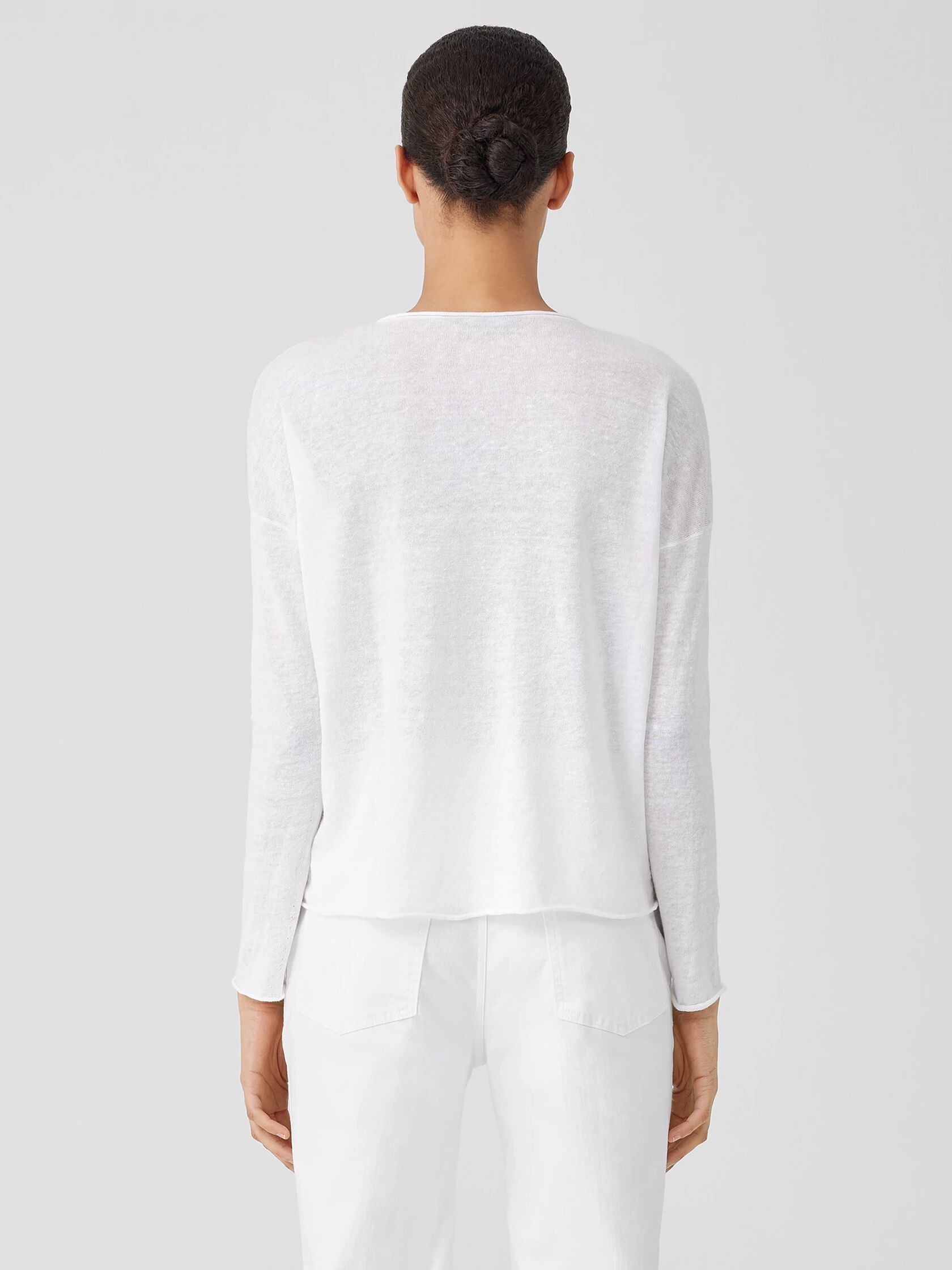 Organic Linen Cotton Jersey Crew Neck Top