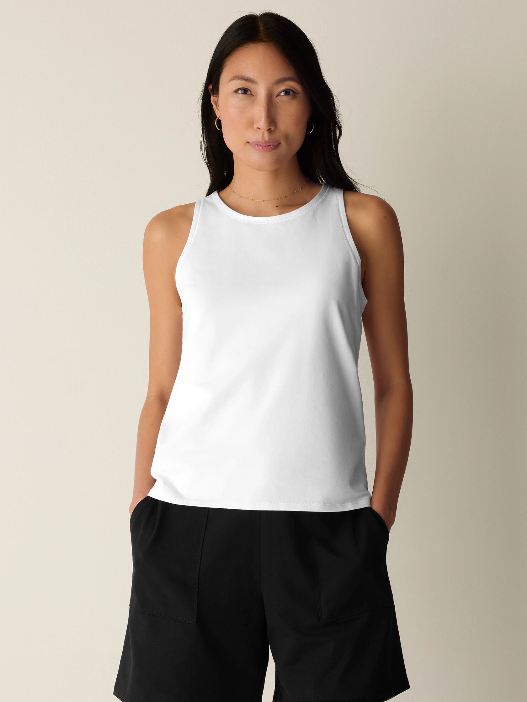 Pima Cotton Stretch Jersey Slim Tank