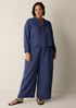 Striped Organic Cotton Gauze Wide-Leg Pant
