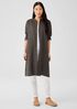 Organic Linen Band Collar Shirtdress