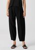 Washable Stretch Crepe Pleated Lantern Pant