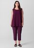 Silk Georgette Crepe Ballet Neck Long Tank