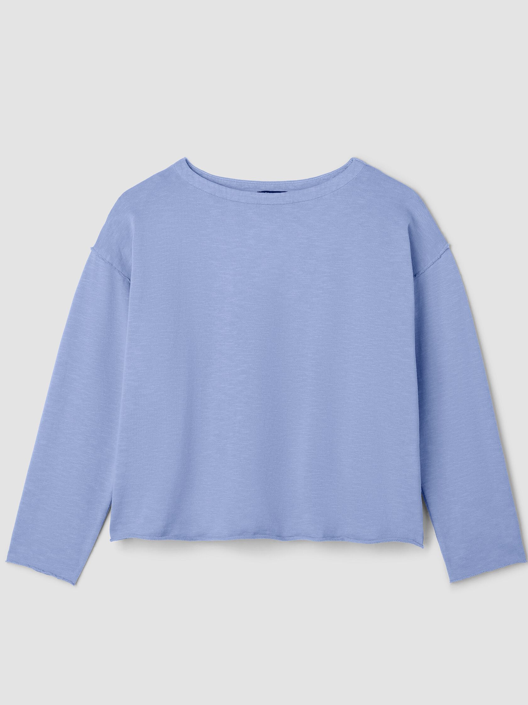 Garment-Dyed Organic Cotton Terry Bateau Neck Box-Top