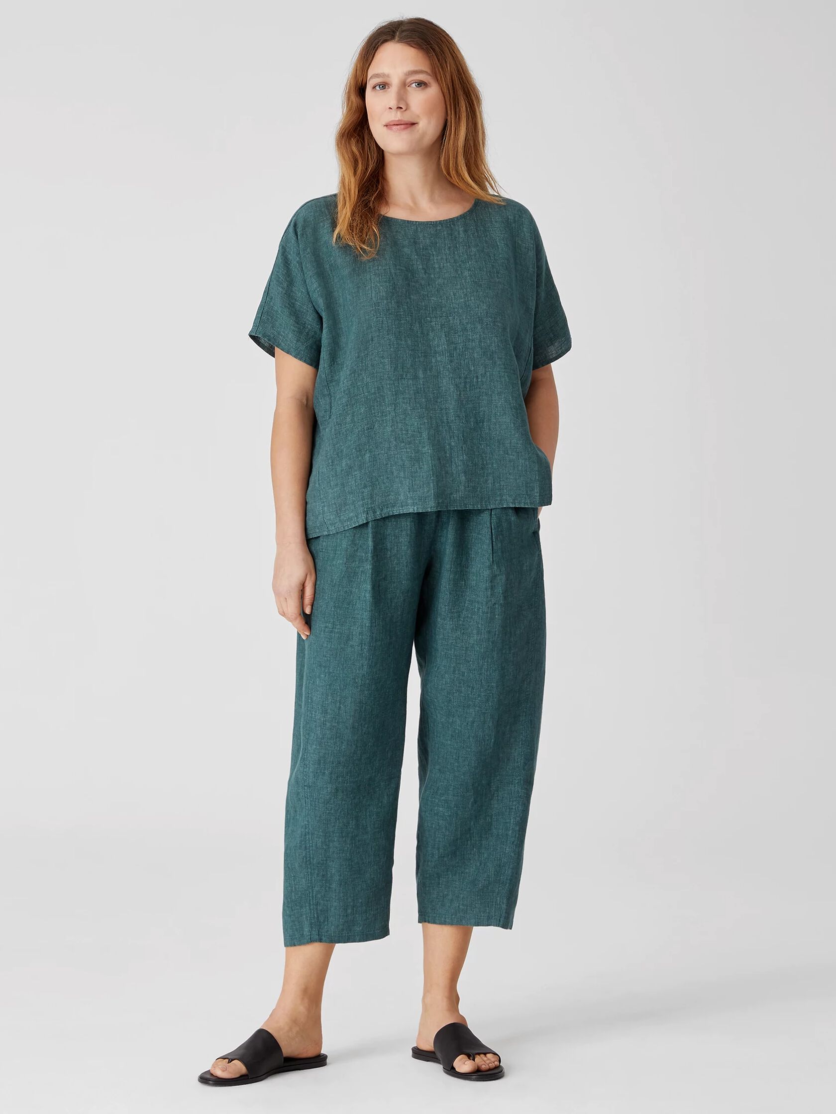 Washed Organic Linen Delave Top