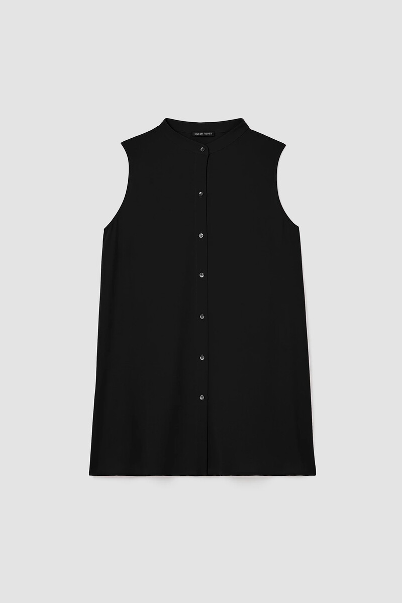 Silk Georgette Crepe Sleeveless Shirt Silk Georgette Crepe Sleeveless Shirt