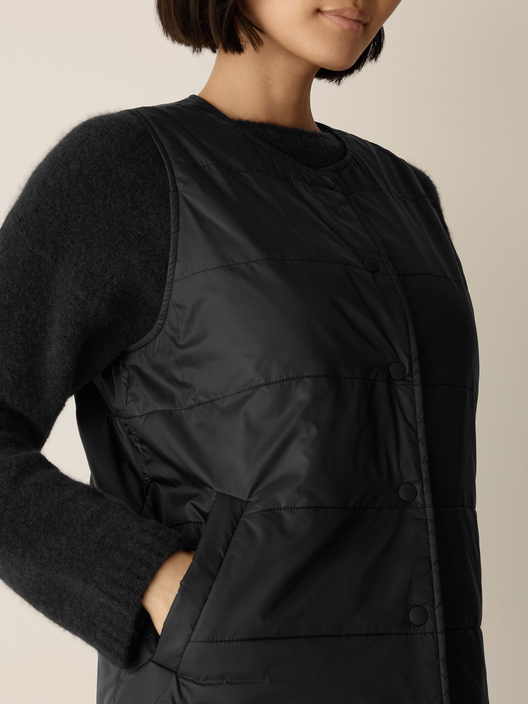 Eggshell Recycled Nylon Quilted Vest