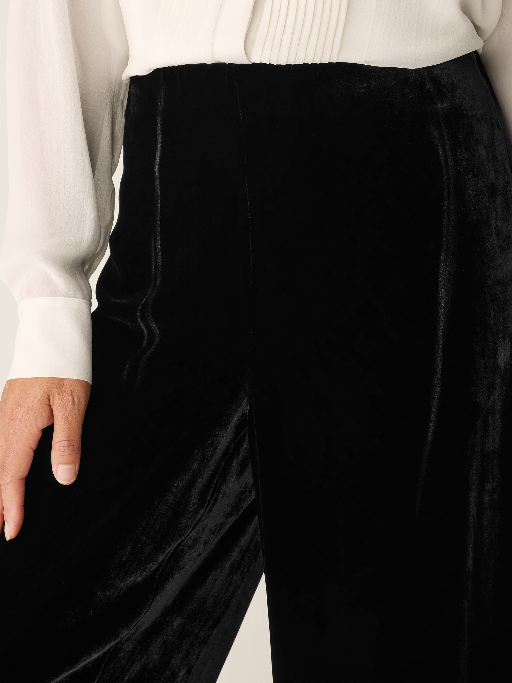 Velvet Wide-Leg Pant