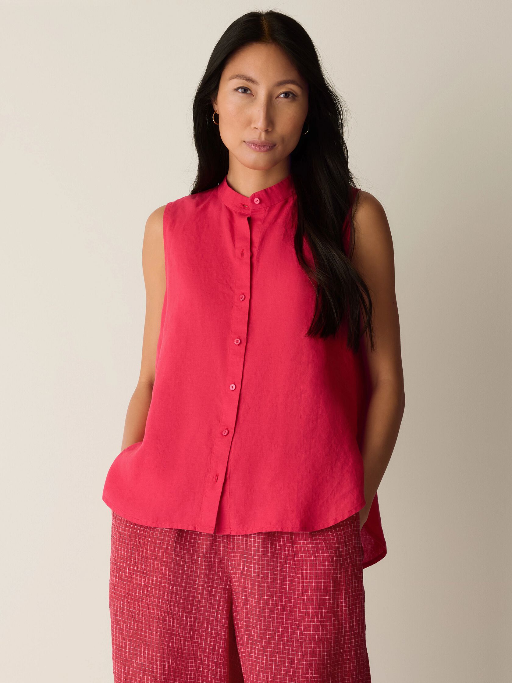 Organic Handkerchief Linen Sleeveless Shirt