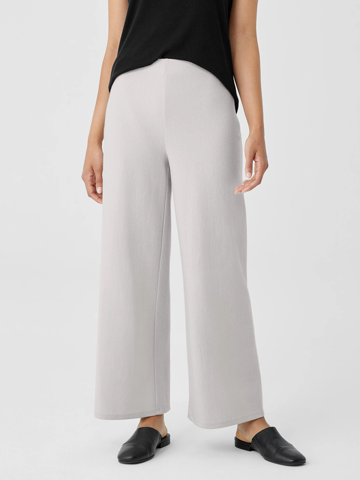 Boiled Wool Jersey Wide-Leg Pant