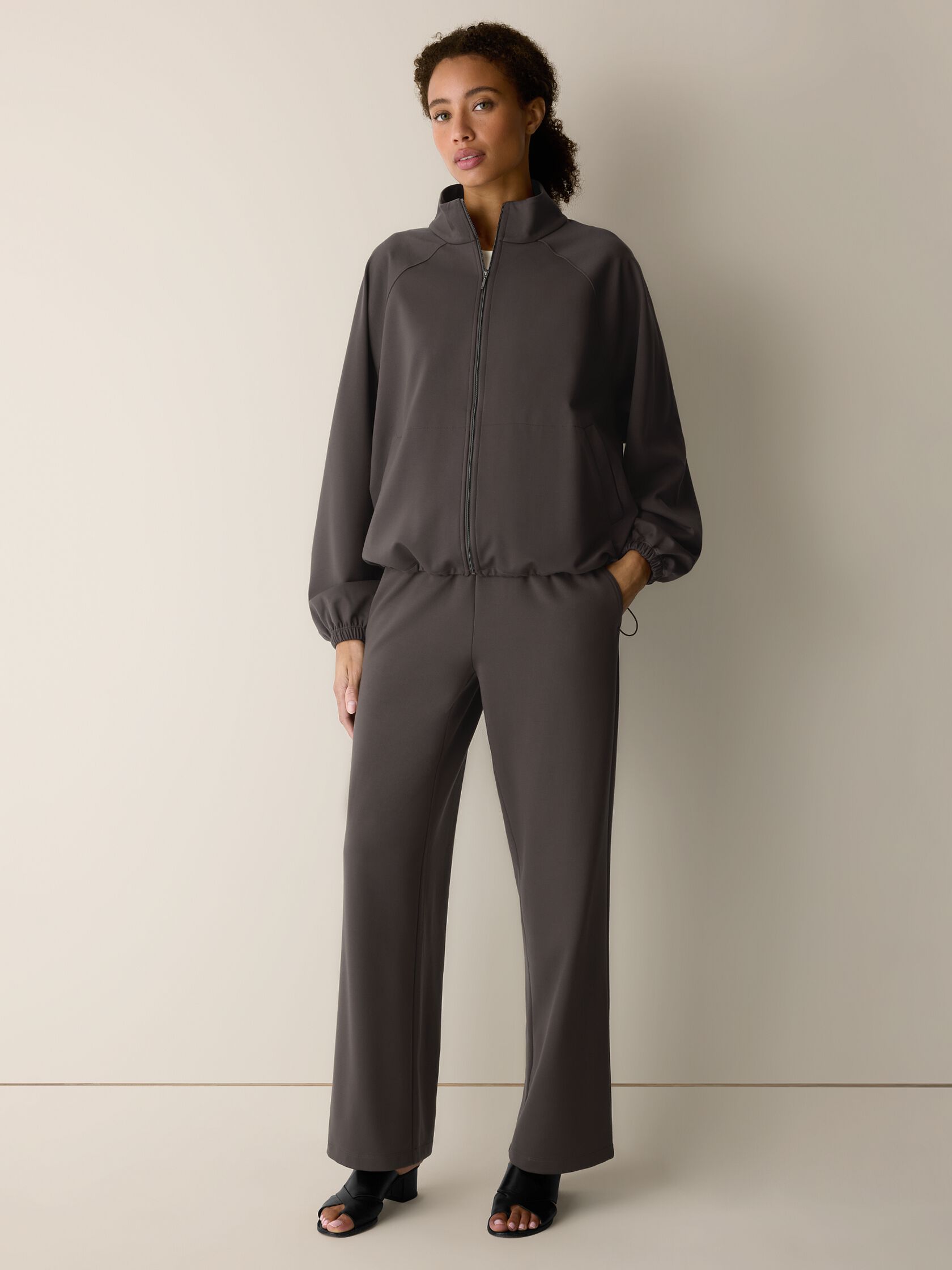 Lightweight Ponte High Collar Jacket