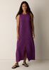 Woven Pliss&eacute; Round Neck Dress