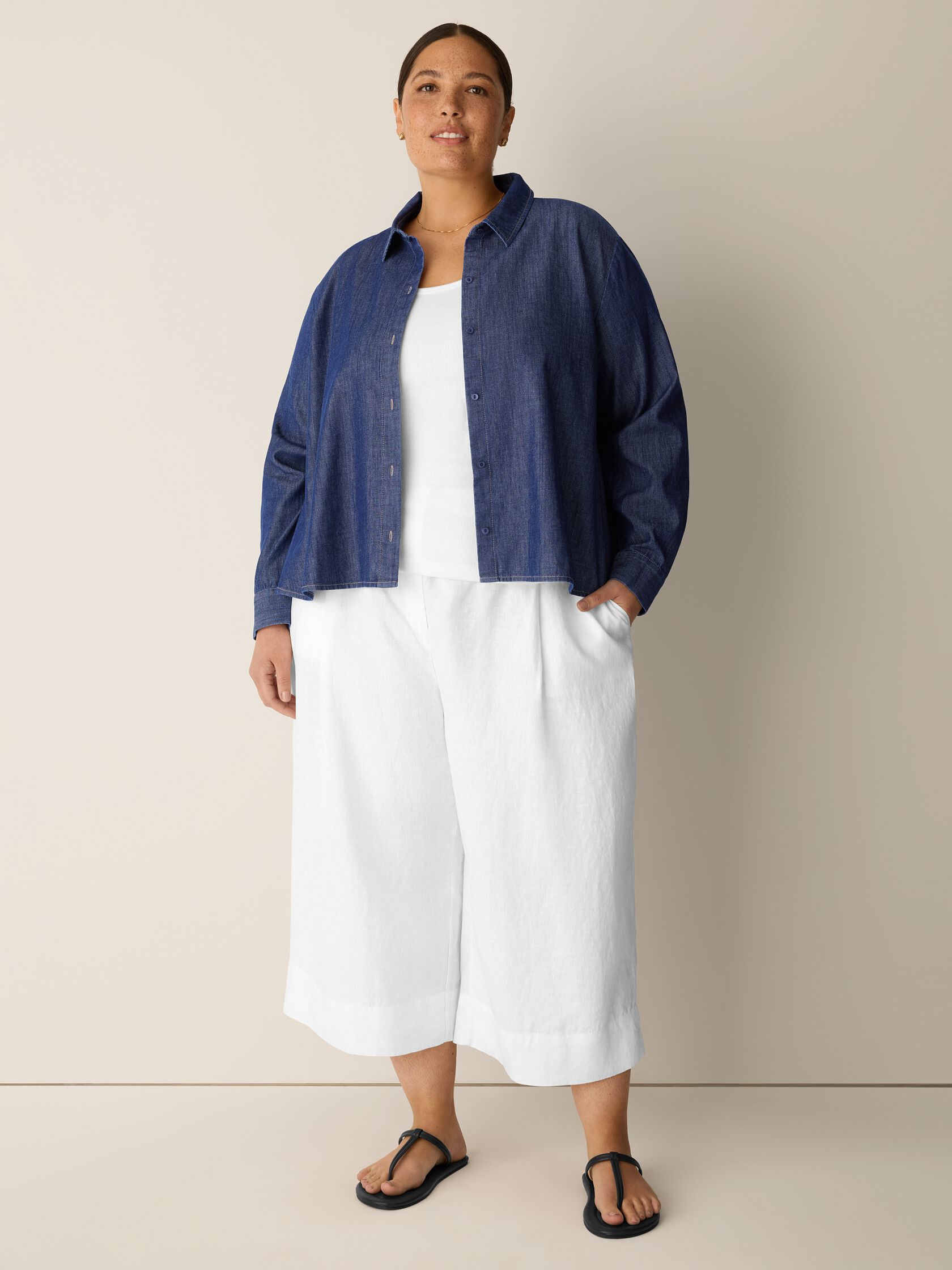 Lightweight Organic Cotton Denim Classic Collar Shirt