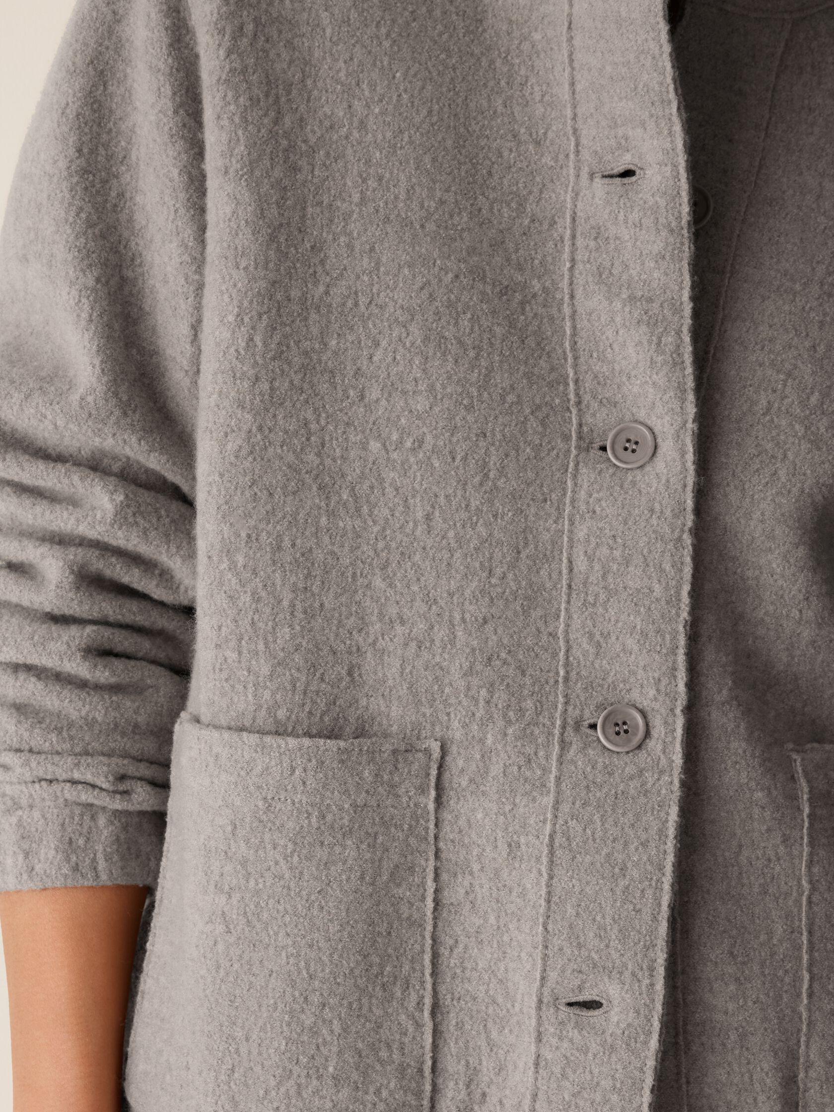 Lightweight Boiled Wool Flight Jacket in Regenerative Wool