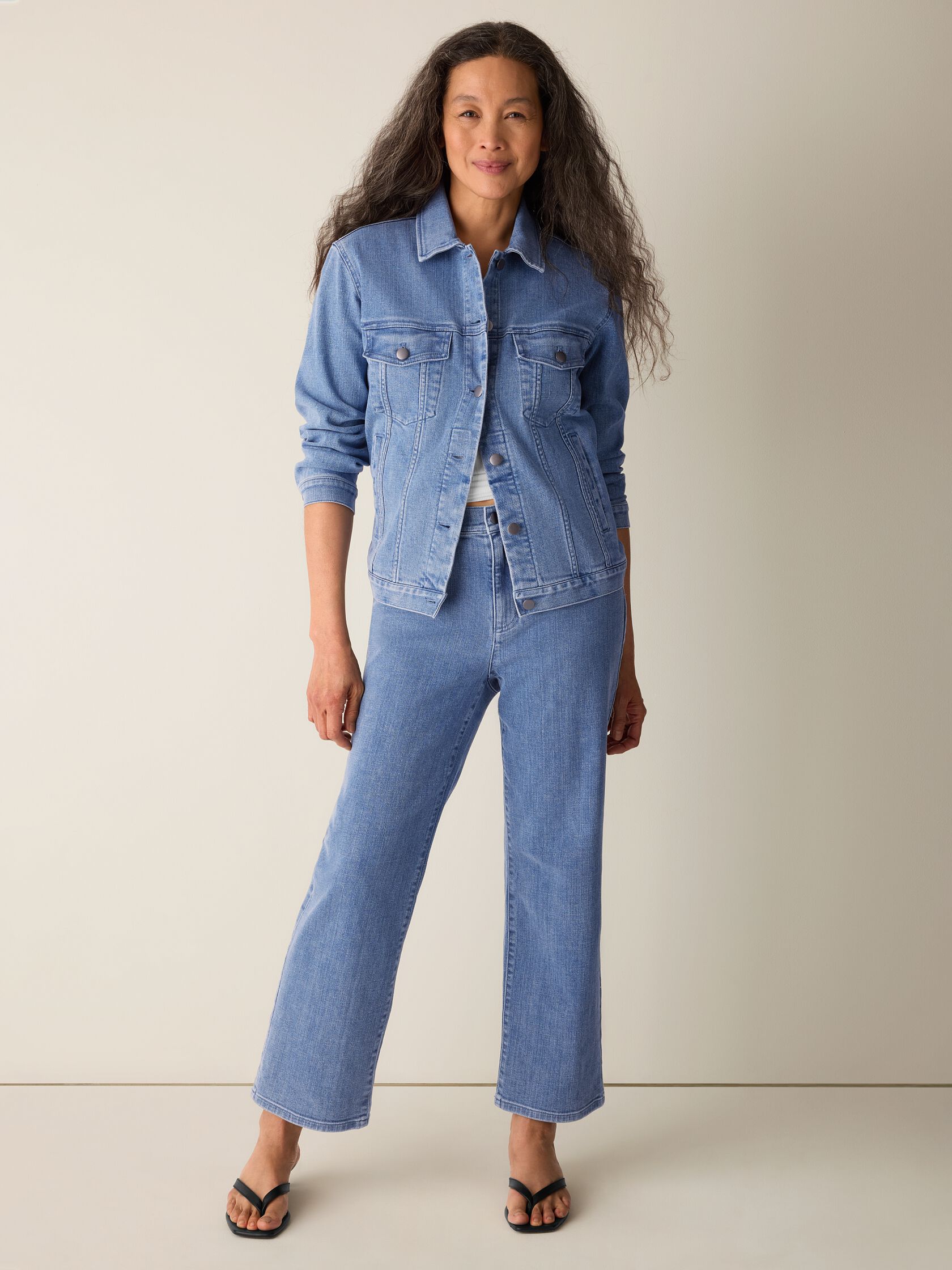 Cotton Stretch Denim Straight Jean
