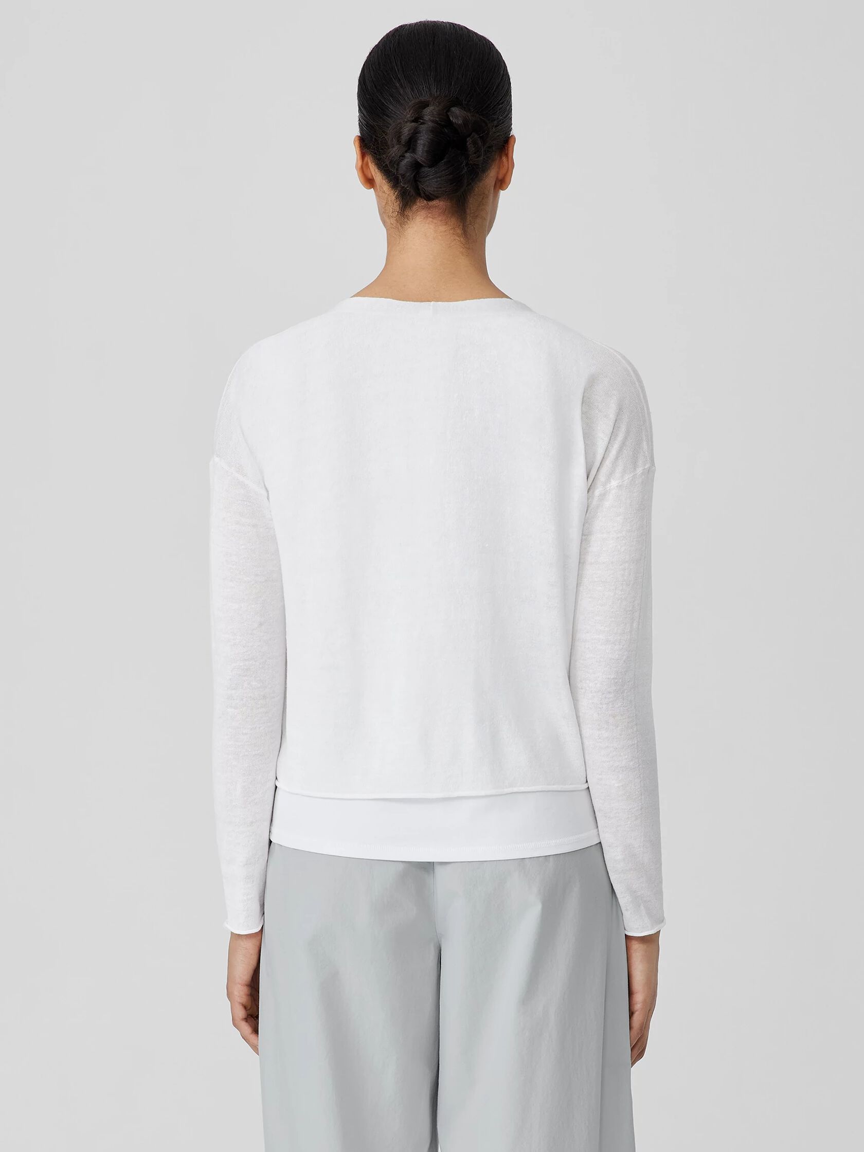 Organic Linen Cotton Cropped Cardigan