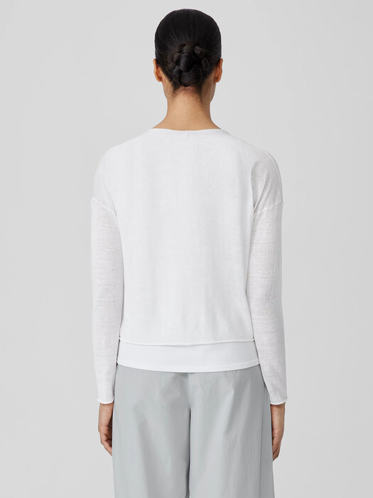 Organic Linen Cotton Cropped Cardigan