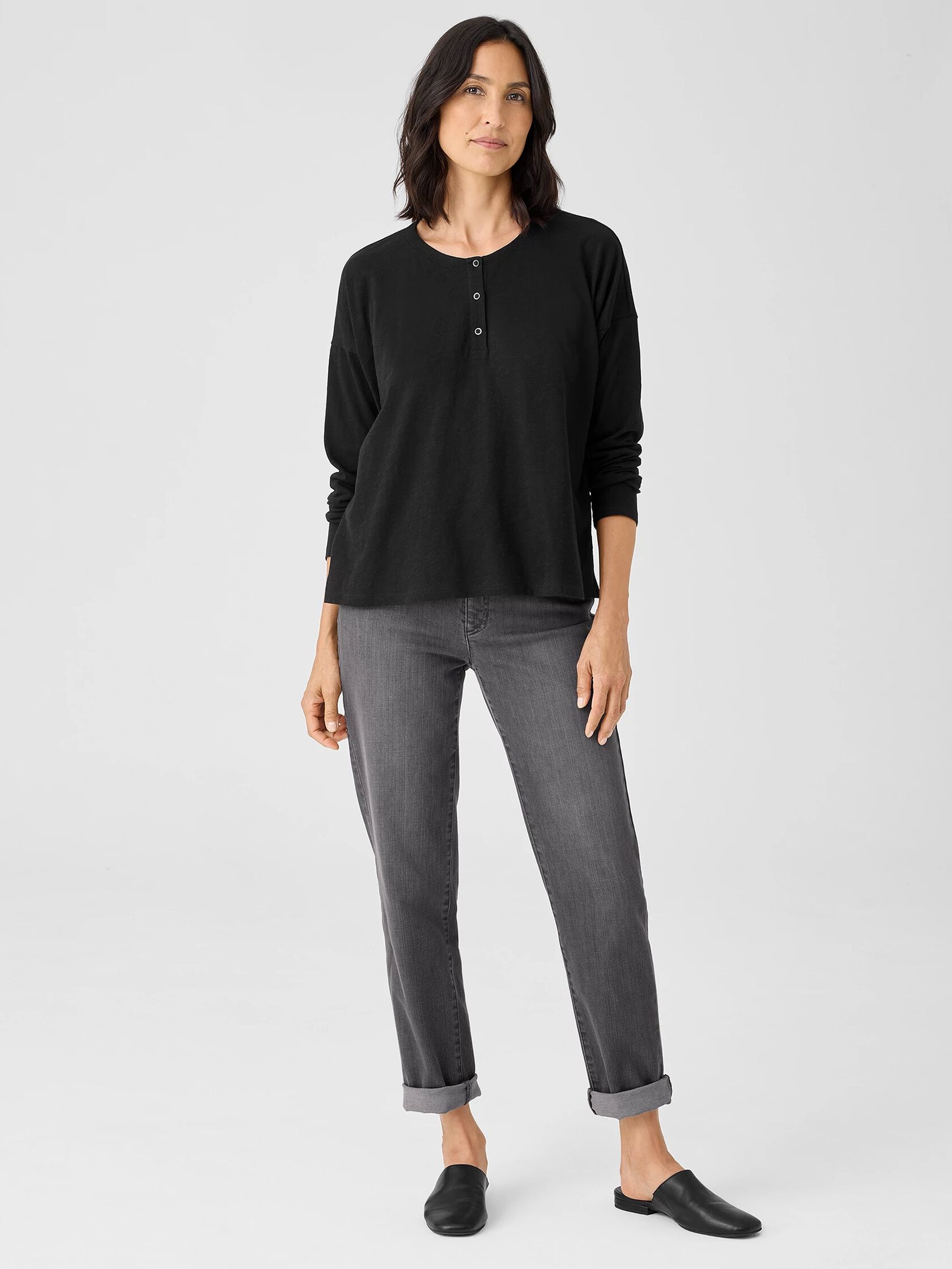 Organic Cotton Slub Henley Top