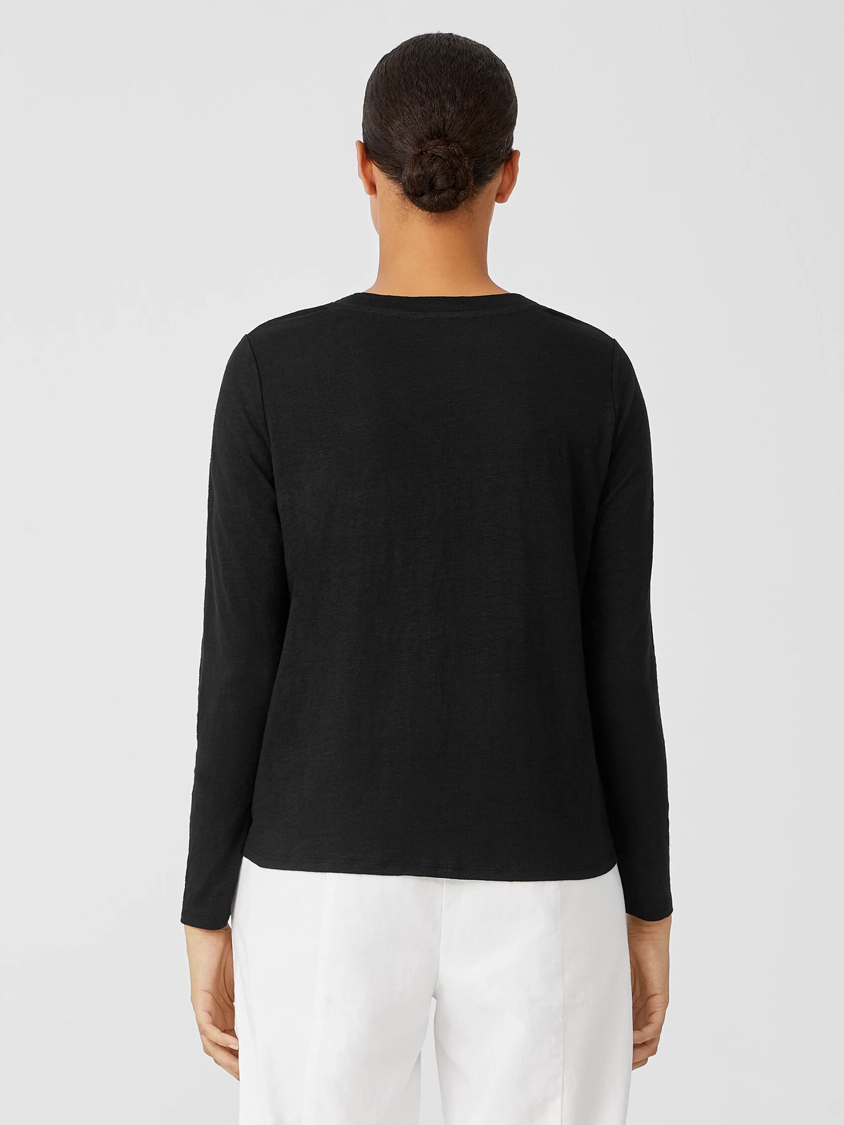 Organic Linen Jersey Crew Neck Top