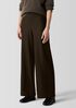Felted Wool Jersey Wide-Leg Long Pant in Regenerative Wool