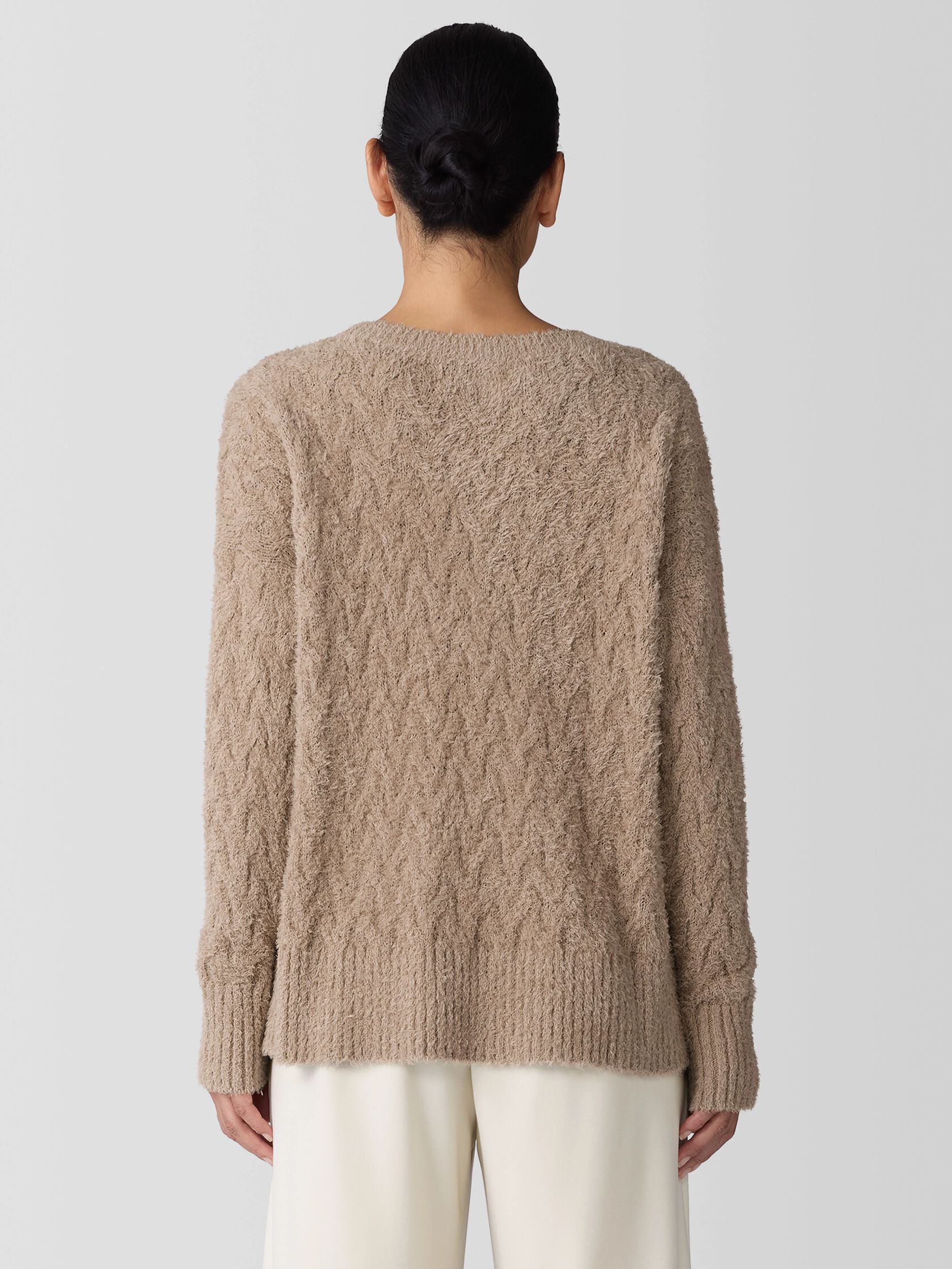 Fringed Organic Cotton Crew Neck Top