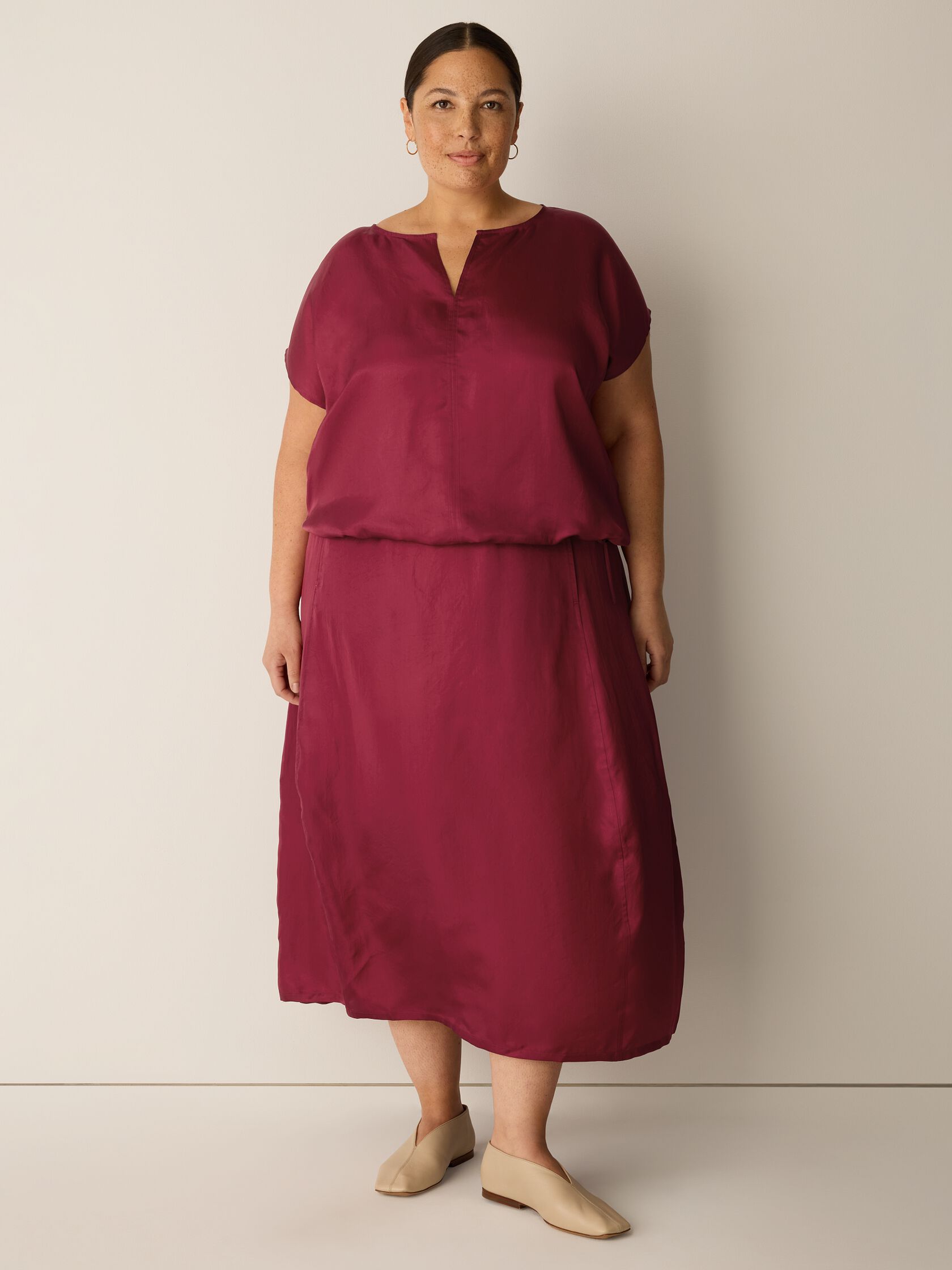 Lightweight Satin Shimmer Lantern Skirt