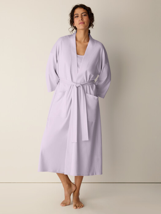 Eileen Fisher - Women's Organic Cotton Interlock Sleep Robe - Purple - Size: XX Small/Extra Small regular Eileen Fisher - Women's Organic Cotton Interlock Sleep Robe - Purple - Size: XX Small/Extra Small regular