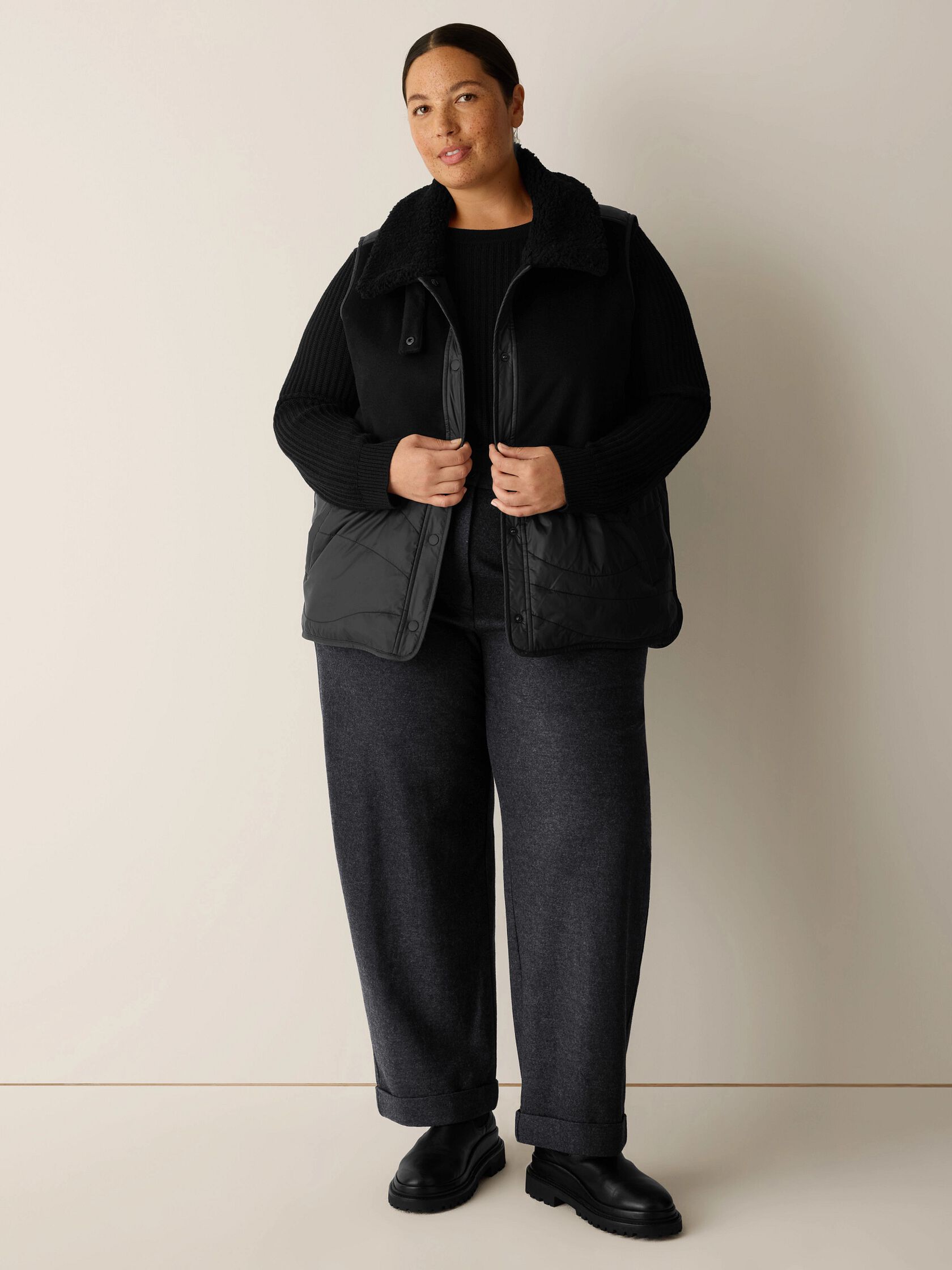 Eggshell Recycled Nylon Classic Collar Vest