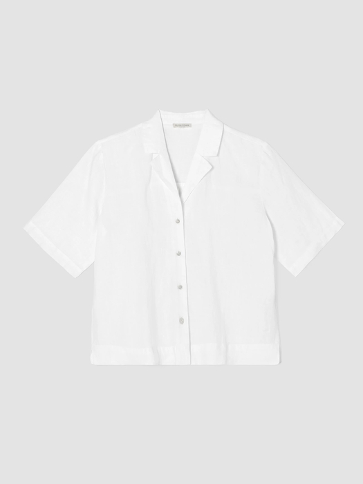 Handkerchief Linen Notch Collar Shirt