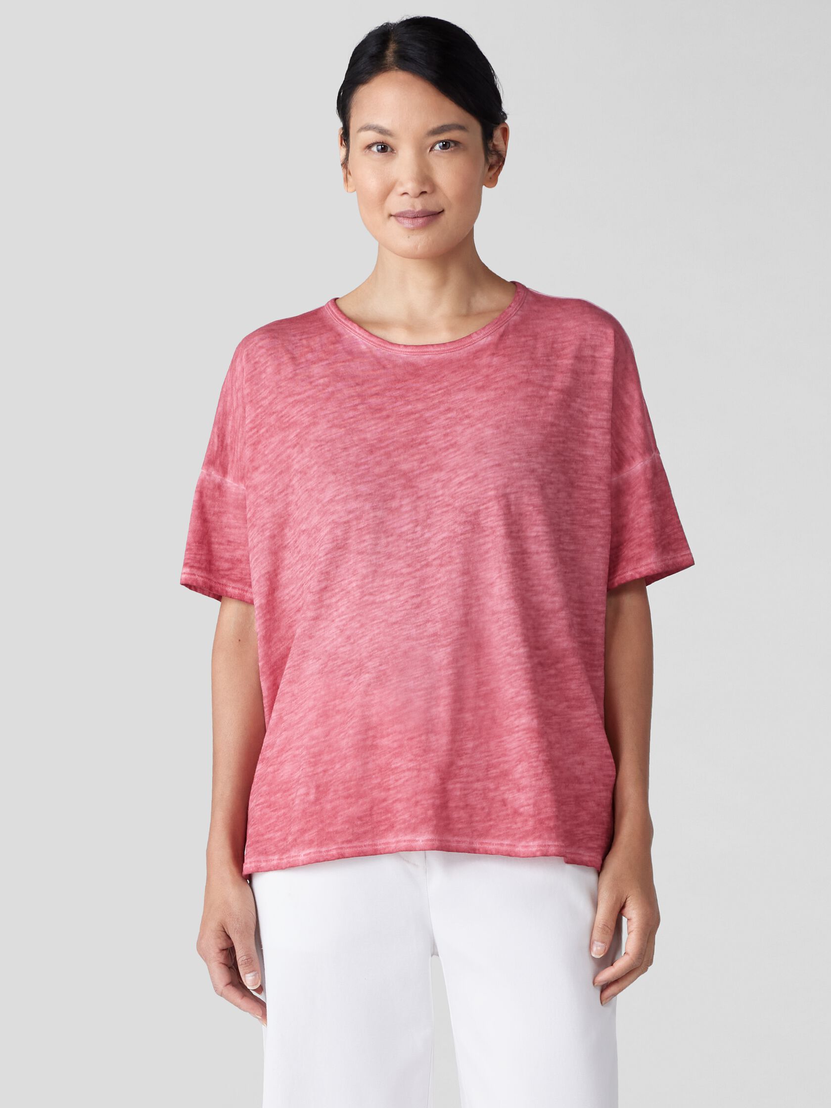 Organic Cotton Hazy Slub Crew Neck Tee