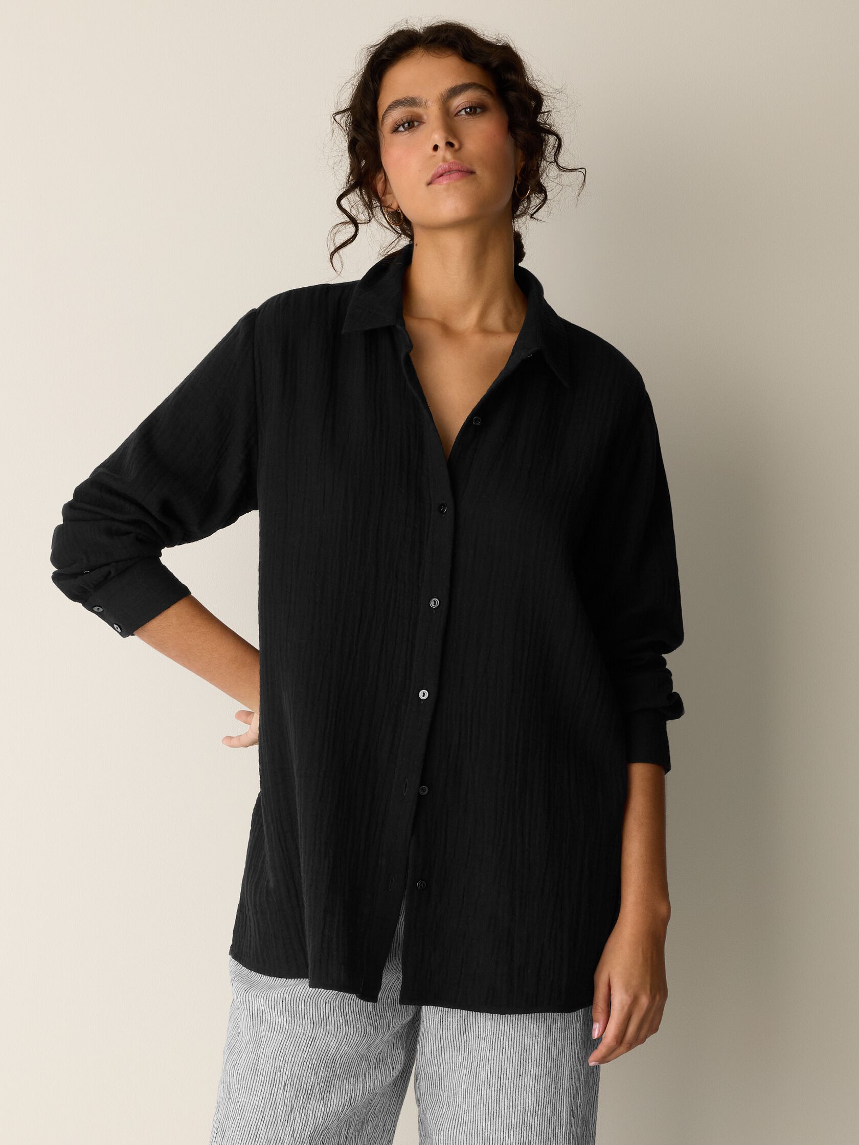 Organic Cotton Lofty Gauze Classic Collar Shirt