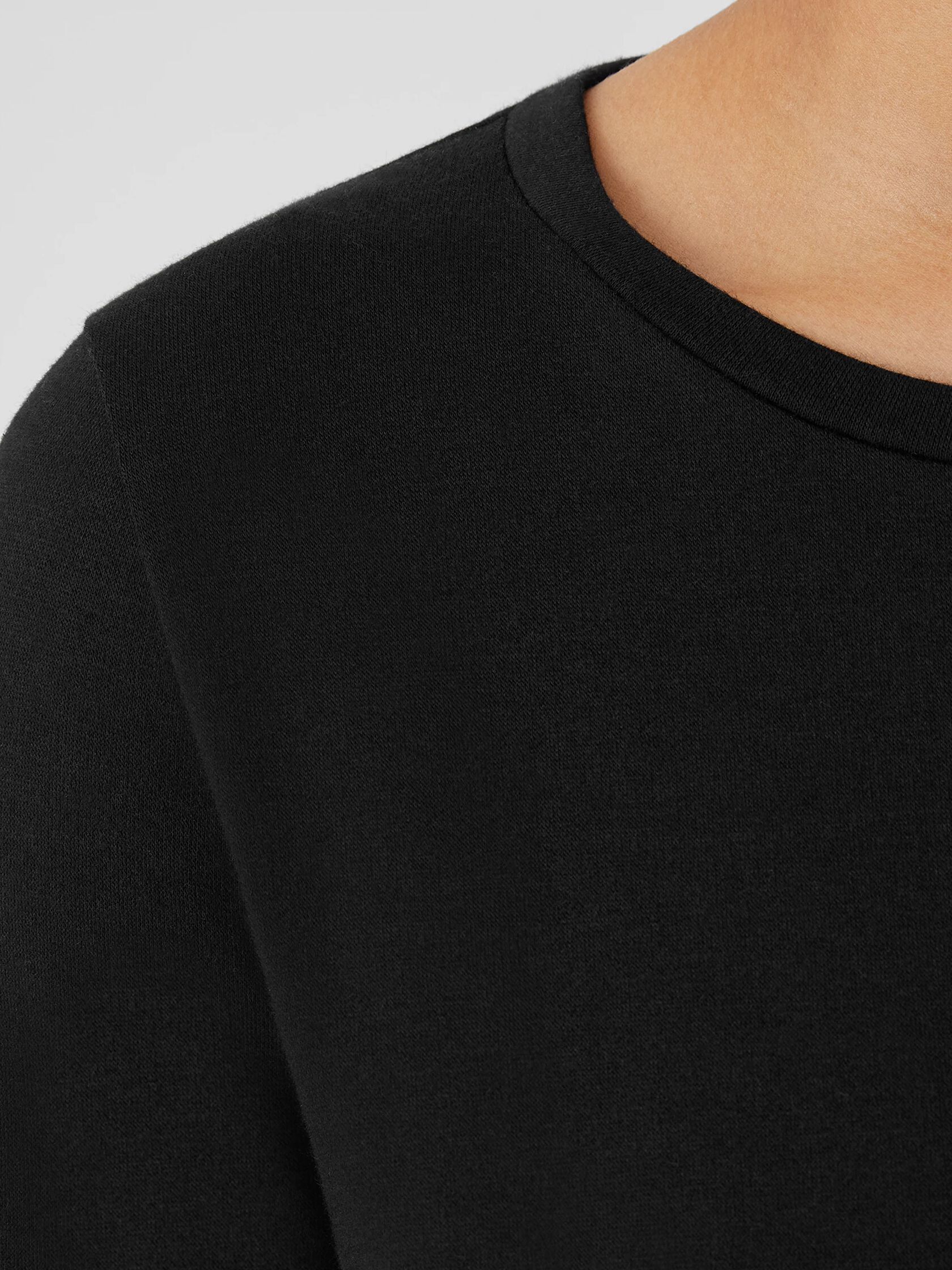 Cozy Brushed Terry Hug Jewel Neck Top