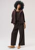 Waffle Cotton Blend Doubleknit Wide-Leg Pant