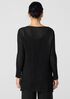 Crinkled Sheer Silk Georgette Bateau Neck Long Top