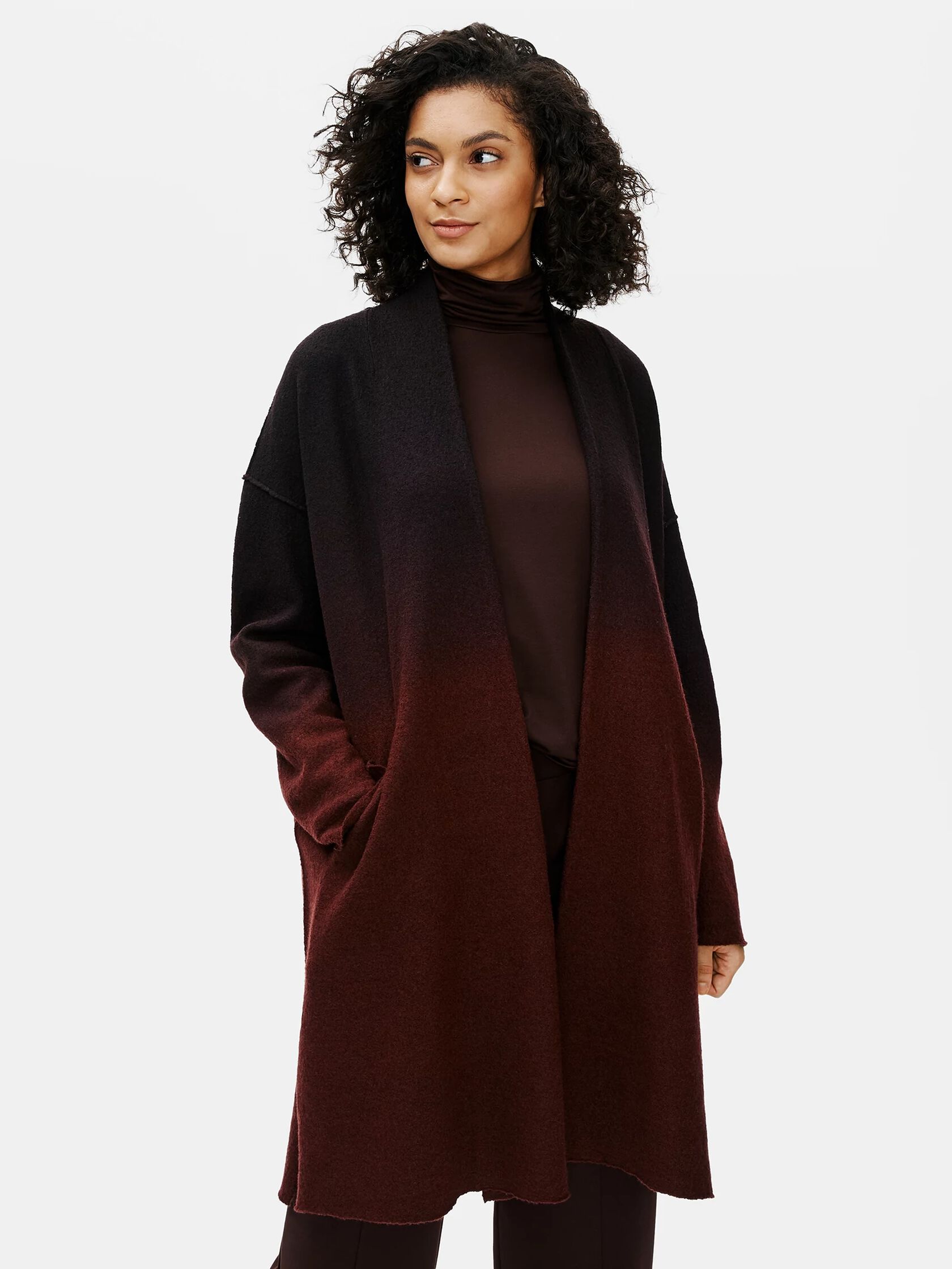 Ombre Boiled Wool Coat in Responsible Wool