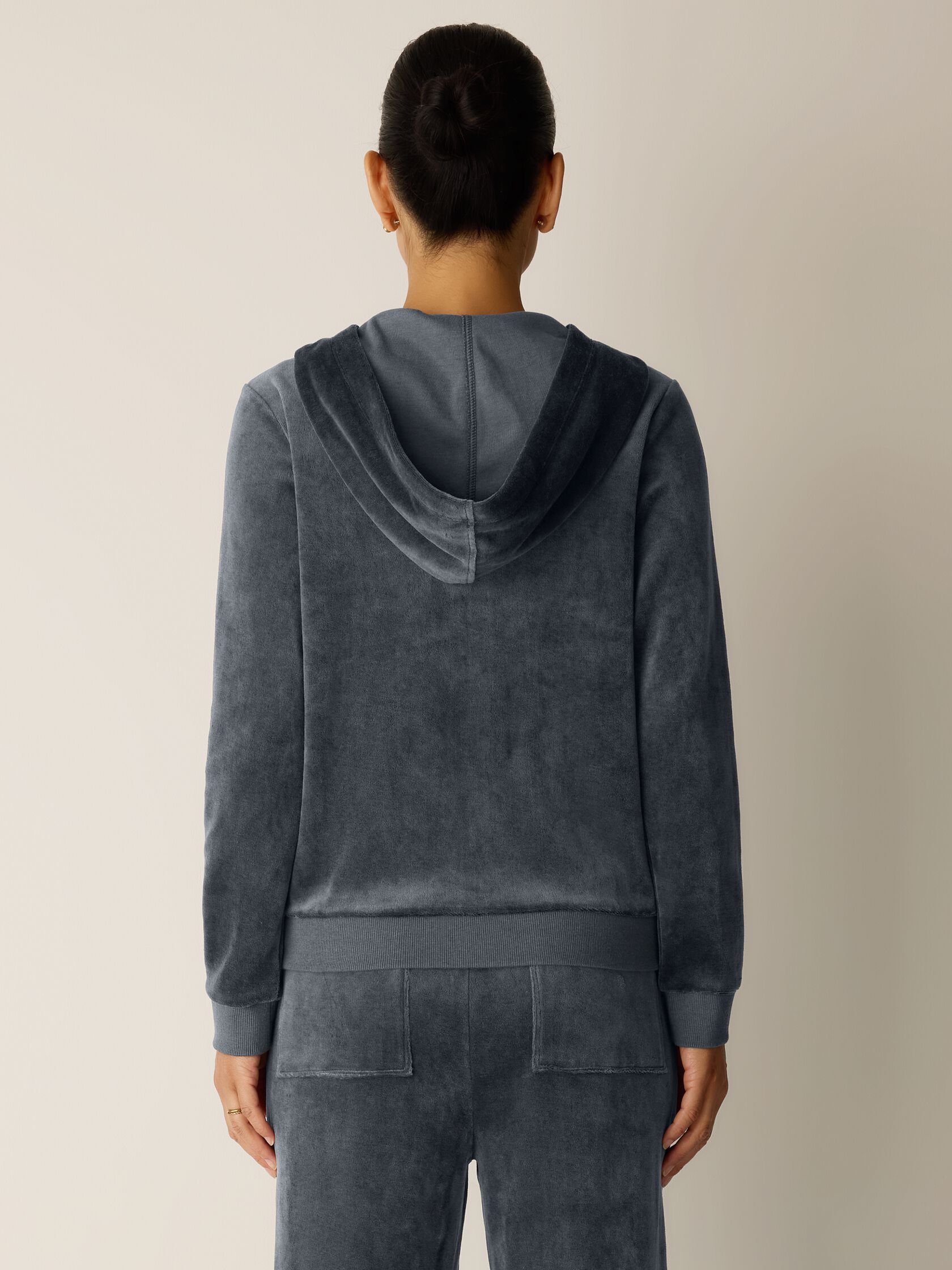 Cozy Velour Knit Hooded Jacket