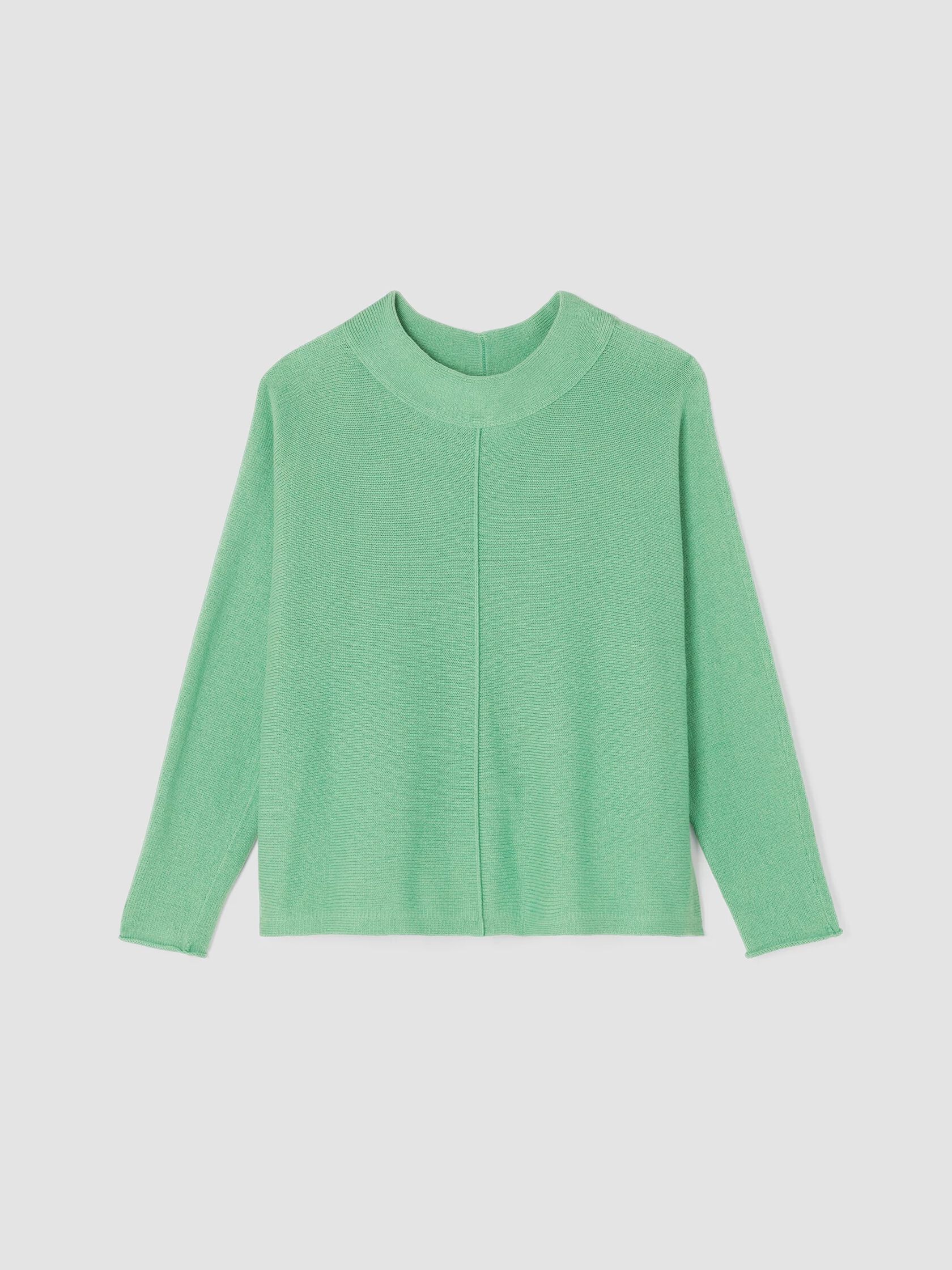 Cotton and Recycled Cashmere Mock Neck Top