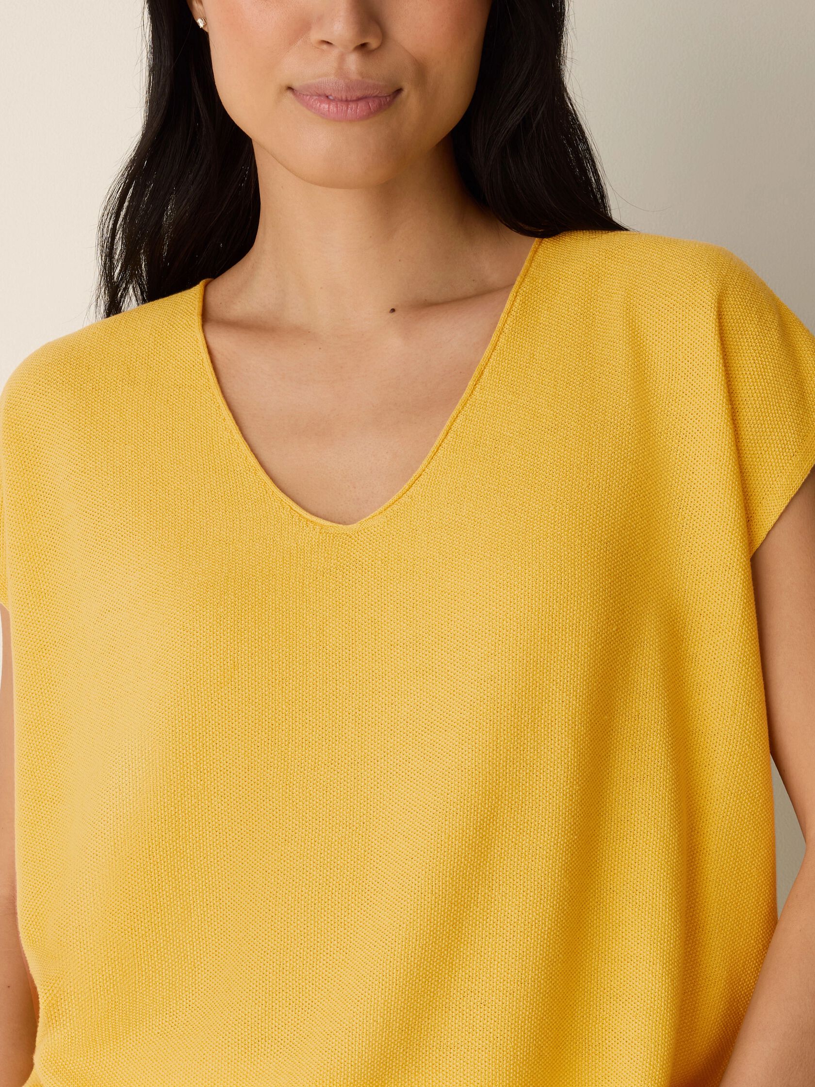 Organic Linen Cotton V-Neck Top