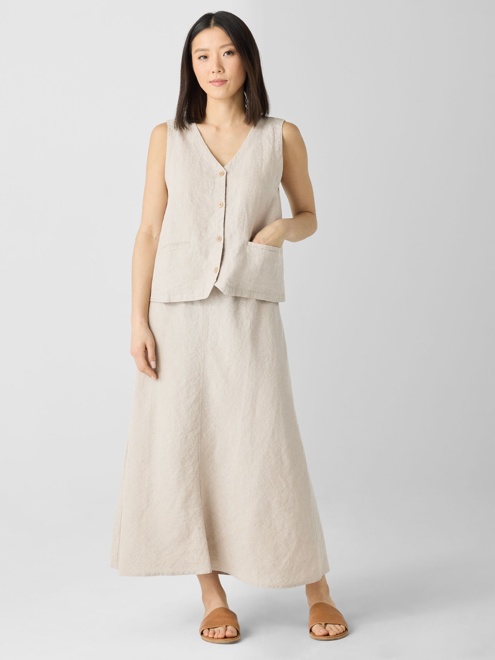 Organic Linen Bias Skirt