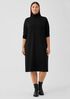 Stretch Jersey Knit Scrunch Neck Dress