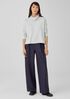 Boiled Wool Jersey Pleated Wide-Leg Pant