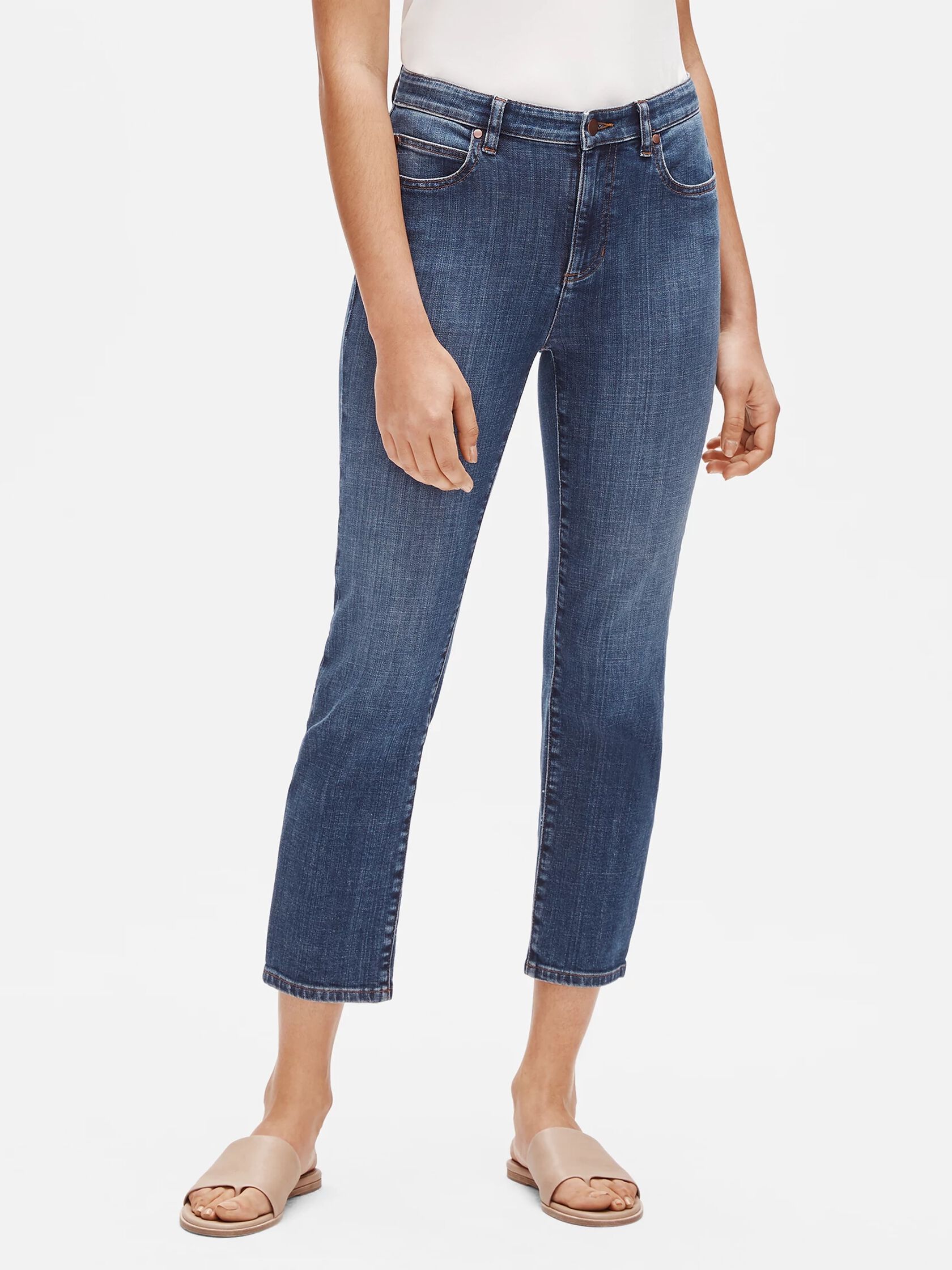 Organic Cotton Stretch Straight Ankle Jean