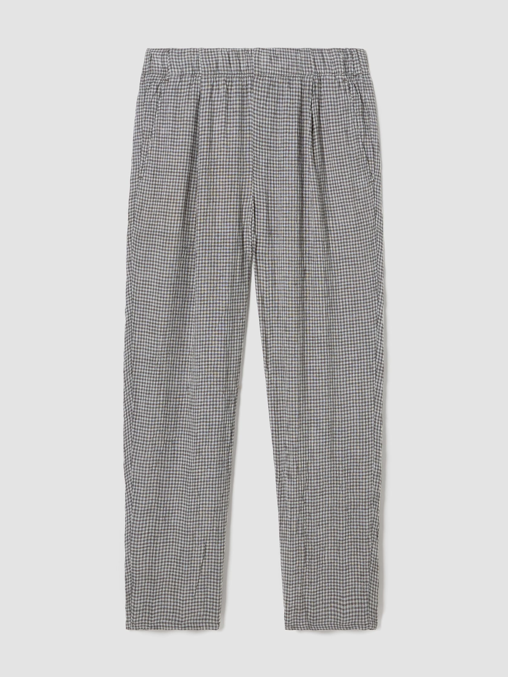 Puckered Organic Linen Tapered Pant