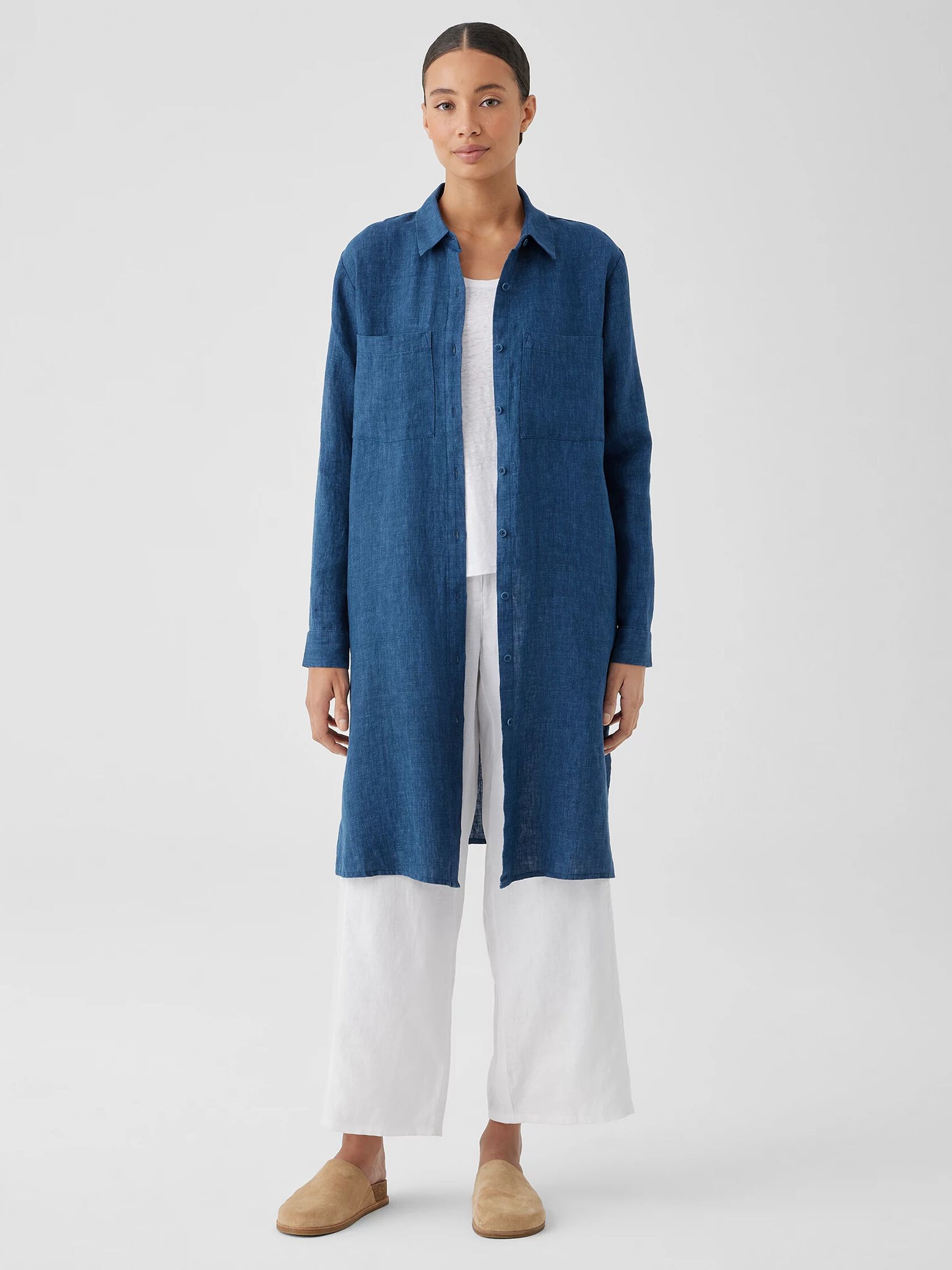 Washed Organic Linen Délavé Shirtdress