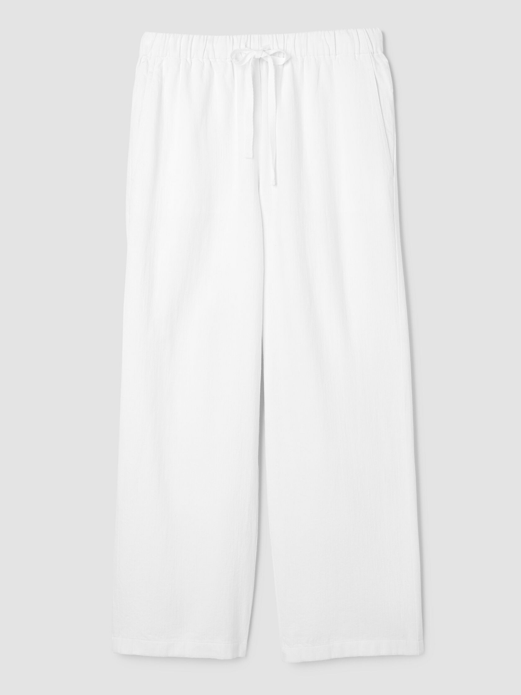 Slubby Organic Cotton Linen Full-Length Straight Pant